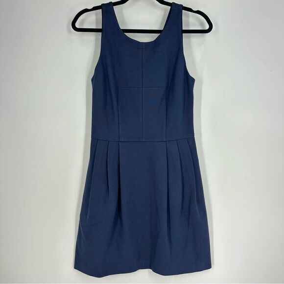 REBECCA MINKOFF Navy Fit and Flare Sleeveless Tank Dress Sz 4 Runs Small - Picture 1 of 5